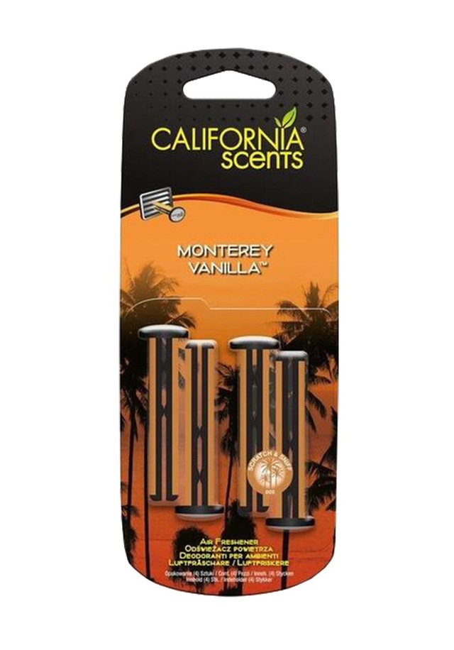 California Scents® Vent Stick "Montry Vanilla" Kalorifer Geçme Koku 4'lü Set