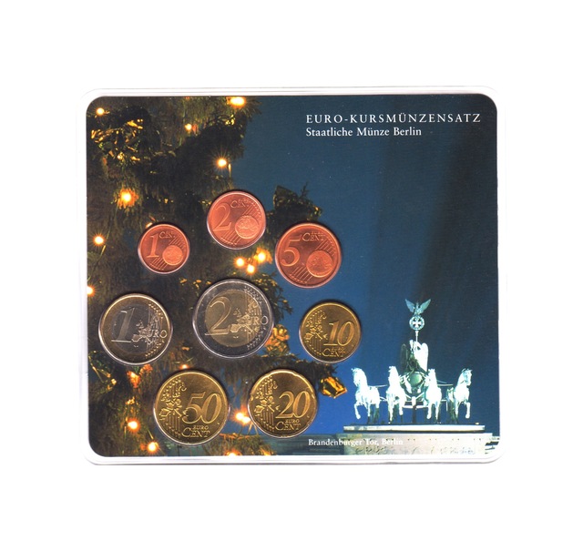 Almanya Euro Set 2002 A. Brandenburg Kapısı. Özel Kartında Çil.