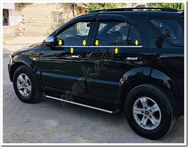 Kia Sorento Krom Cam Çıtası 2002-2009 4 Parça Paslanmaz Çelik