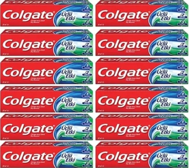 Colgate Üçlü Etki Nane Ferahlığı Diş Macunu 50 ML x 12