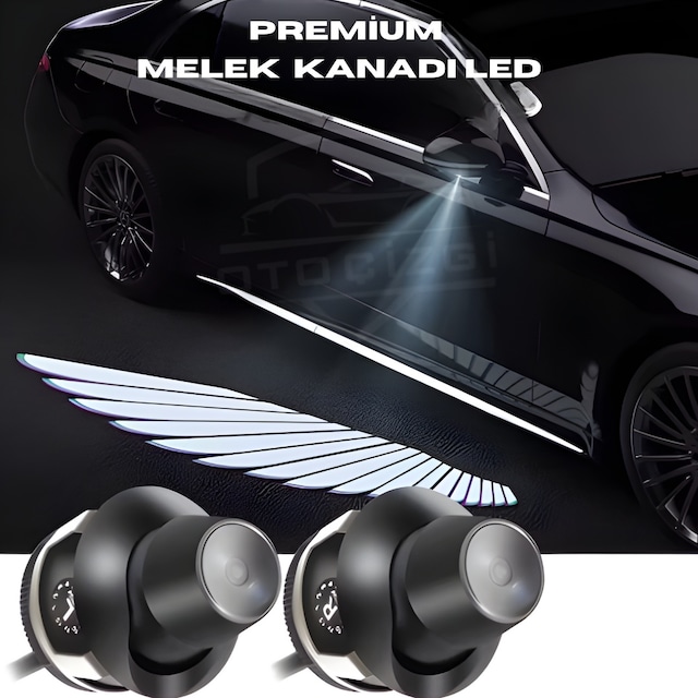 Premium Melek Kanadı Kapı Altı Led Oto Kapı Altı Logo Ve Zemin Aydınlatma 2 Li Set