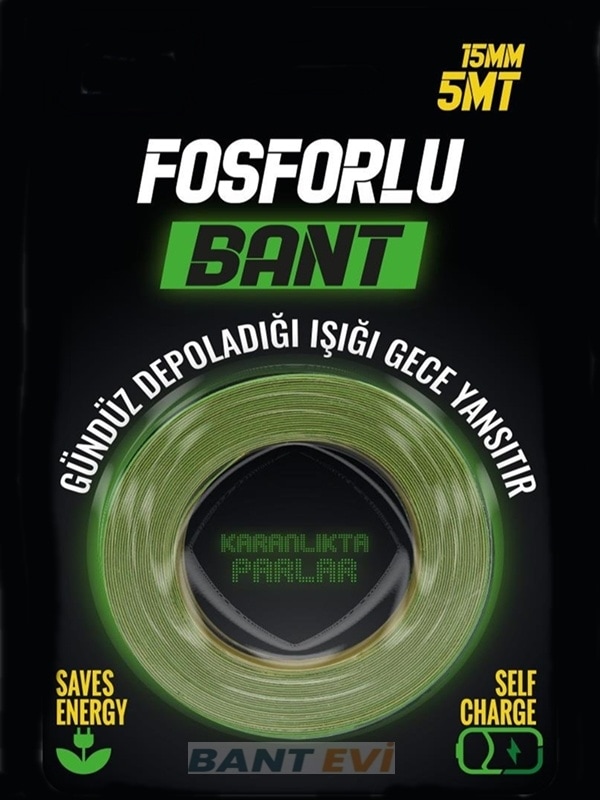 Fosforlu Bant 5m Fotolümenli Şerit Bant