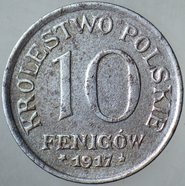 Polonya 10 Fenigow 1917 I. Dünya Savaşı Alman İşgali Dönemi.