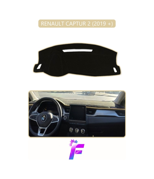 Renault Captur 2 2019+ Uyumlu Torpido Örtüsü Yansıma Önleyici Koruma Hızlı Montaj J49 Torpido Halısı