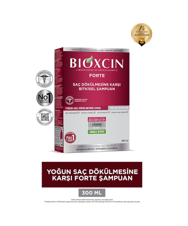 Bioxcin Forte 300 ml Şampuan - Yoğun Dökülme Şampuanı Tüm Saç Tipleri