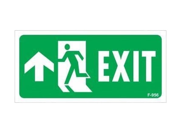 Exit Yukarı Sol Ok İşaretli Uyarı Levhası 17,5x25 Kod:956