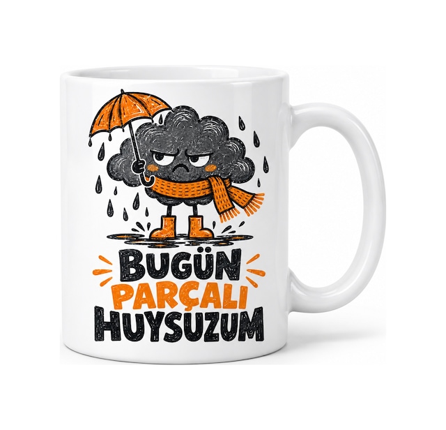Bezos Kişisel Hava Tasarımlı Porselen Kupa - Model 861 Hb006