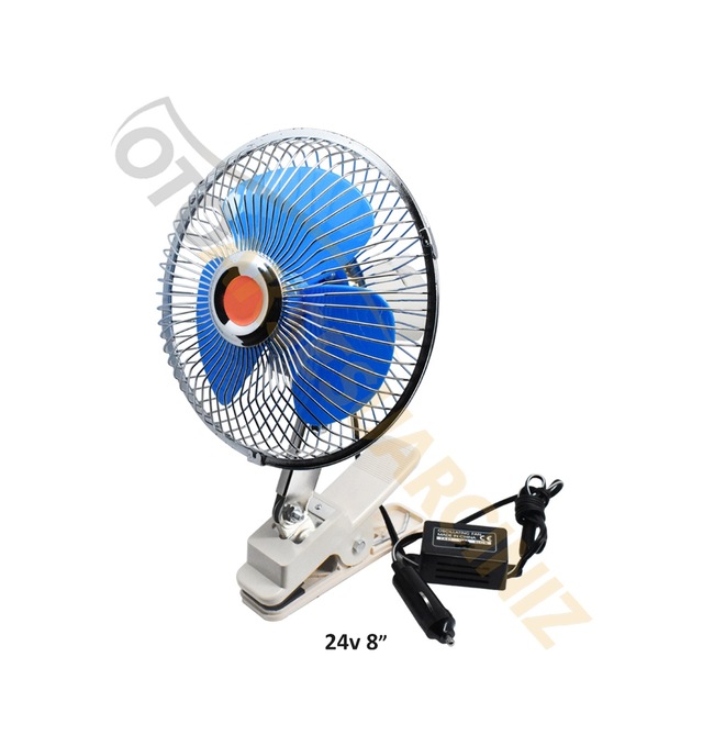 Araç Içi Mandallı 24V 8" Inc Oto Vantilatör Çakmaklık Tan Çalışan