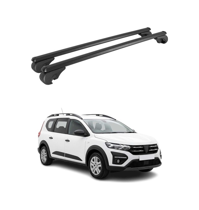Dacia Jogger 2021-2027 Arası Uyumlu Port Bagaj Taşıyıcı Ara Atkı Alüminyum Siyah 2 Parça