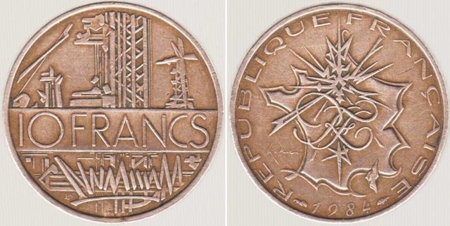 Fransa 10 Frank 1984.