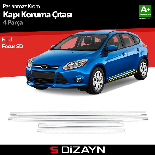 S-Dizayn Ford Focus 3 Sd Kapı Koruma Çıtası Krom 2011-2018
