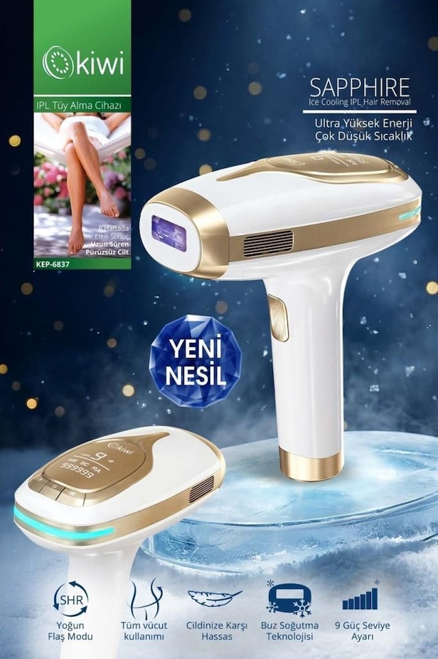 Kiwi Kep-6837 Ipl Lazer Epilasyon Aleti Safir Buz Başlık