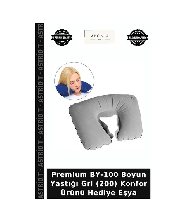 Premium By-100 Boyun Yastığı Gri 200 Konfor Ürünü Hediye Eşya