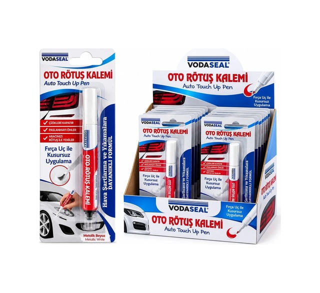 Ers 12 Adet Metalik Beyaz Oto Rötuş Kalem Fırça Uç 5ml