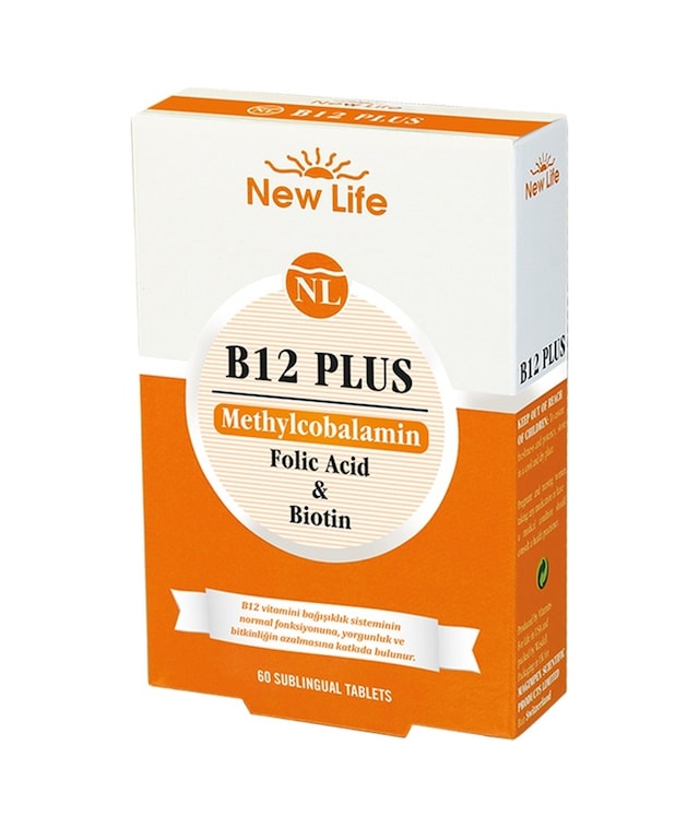 Newlife B12 Plus Methylcobalamin B12 Vitamini Folik Asit Biotin 60 Kapsül