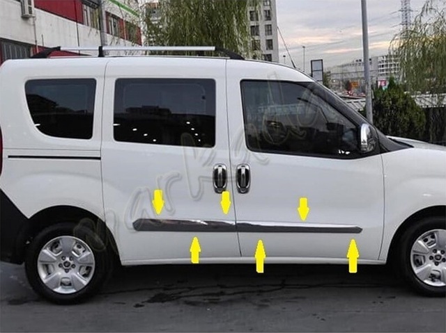 Markadan Fiat Doblo Krom Yan Kapı Çıtası 2010 Sonrası 4 Parça Pas