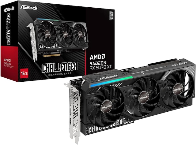 Asrock Amd Radeon Rx 9070 Xt Challenger Triple Fan 16gb Gddr6