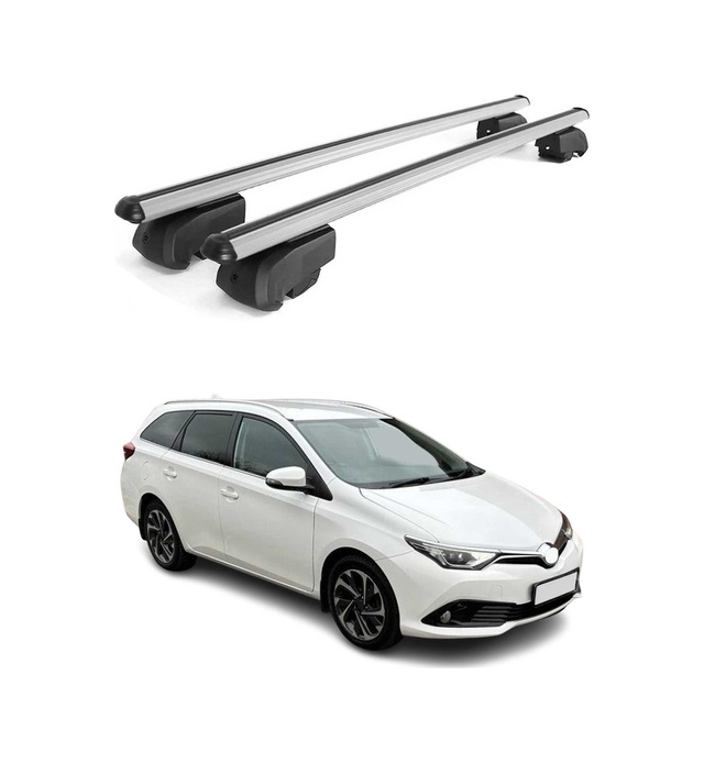 Toyota Auris Iı Touring Sports 2013-2018 Arası Uyumlu Port Bagaj Taşıyıcı Ara Atkı Alüminyum Gümüş 2 Parça