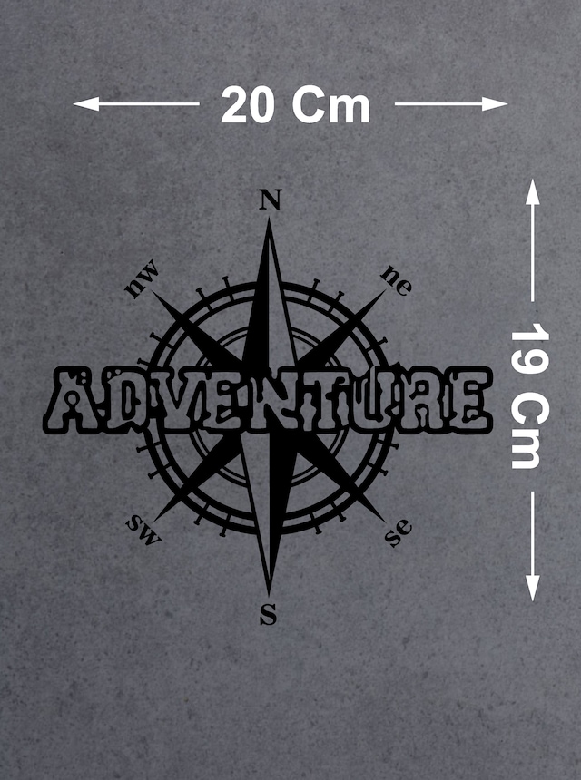 Pusula Ve Adventure Sticker - Araba Oto Karavan Motosiklet Cam Sticker - 00052 20x19 Cm