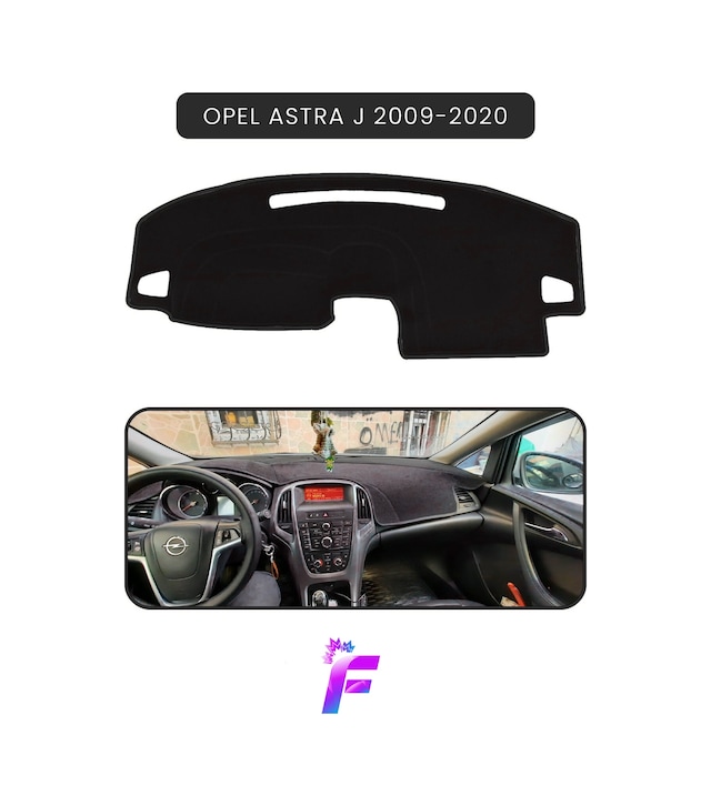 Opel Astra J 2009-2020 Uyumlu Torpido Örtüsü Araca Özel Üretim Kolay Montaj Kaymaz Te18 Siyah