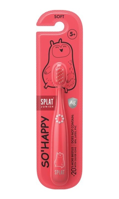 Splat Junior So Happy diş fırçası 5+ Yaş Kırmızı
