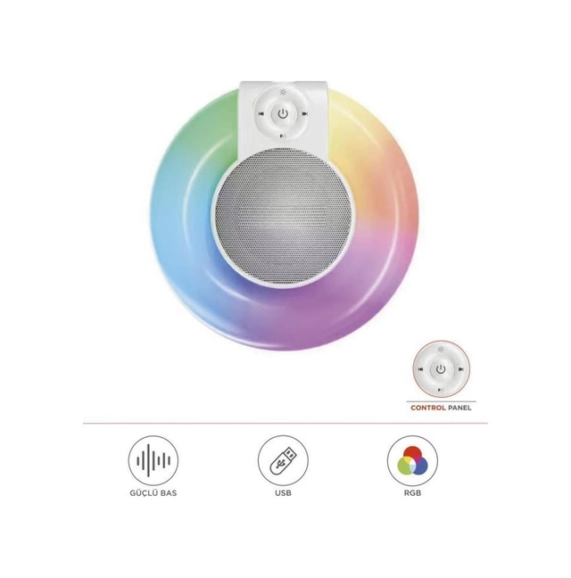 D65 Beyaz Rgb Işıklı Kablosuz Bluetooth Hoparlör