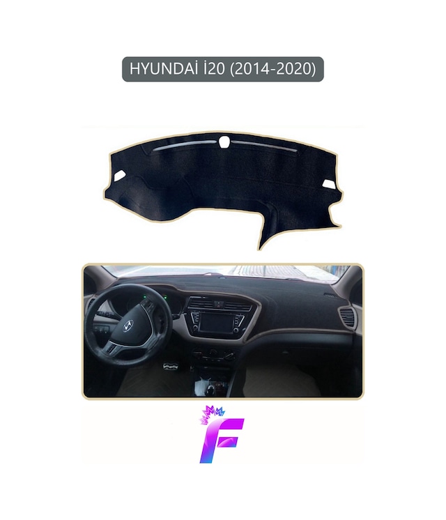Hyundai İ20 2014-2020 Uyumlu Ön Torpido Örtüsü Kolay Montaj Kaymaz Tasarım Tam Koruma G44 Torpido Halısı