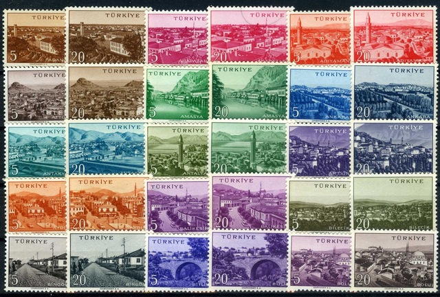 Pul Koleksiyonu,1958/60 Memleket Serisi,134 Pul Tam Seri,ASB-5062 Teşhir Ürün