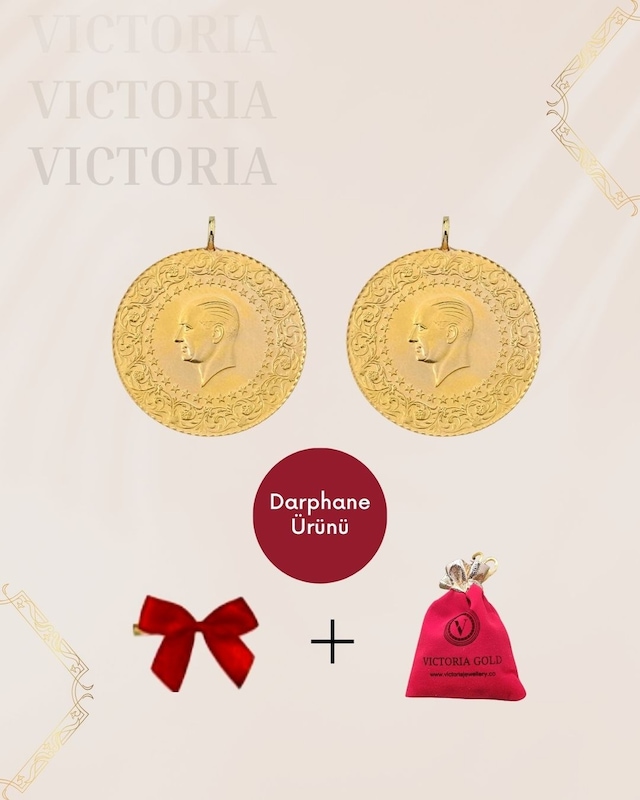Vıctorıa Gold 2 Adet Yarım Altın Yeni Tarihli 2026 Kulplu 22 Ayar