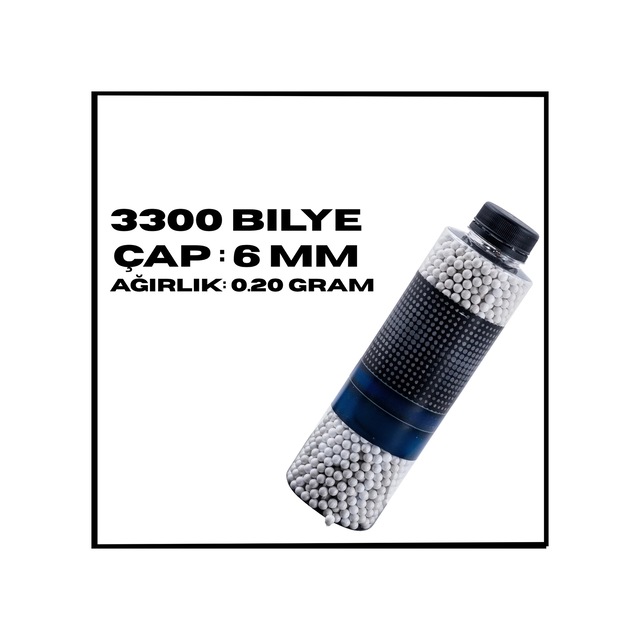 Uyguna-yakala 3300'lü - 0.20 Grplastik Bilye 6mm-sac.100
