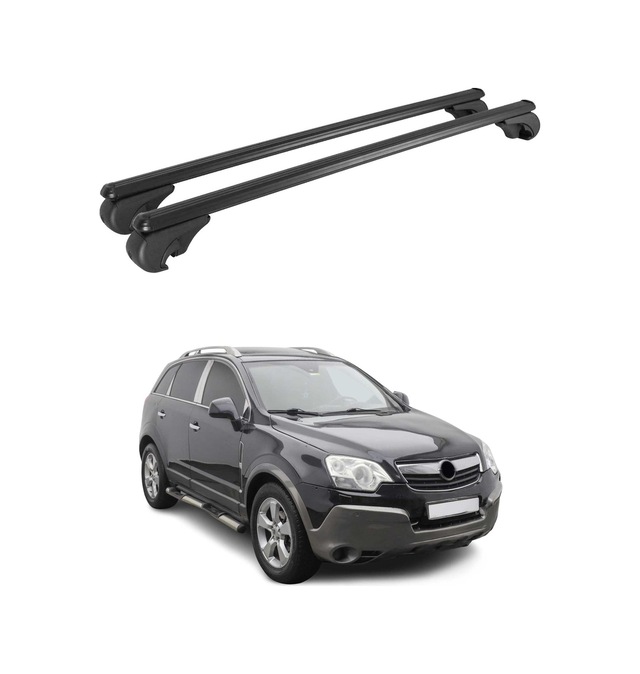 Opel Antara 2006-2015 Arası Uyumlu Port Bagaj Taşıyıcı Ara Atkı Alüminyum Siyah 2 Parça