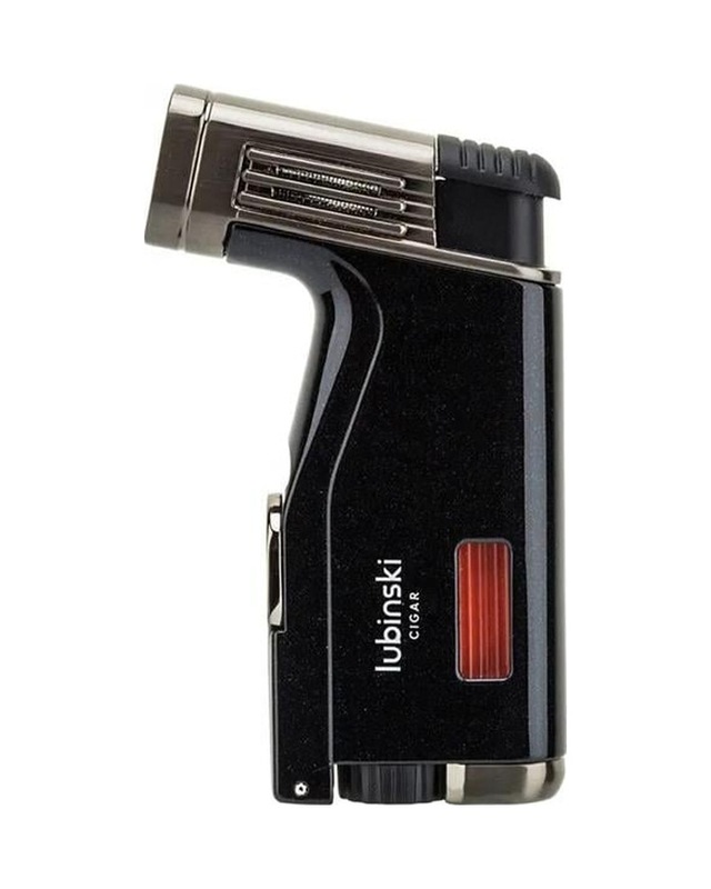 Lubinski Cigar Delicili Çift Torch Puro Çakmağı Siyah Lb-159
