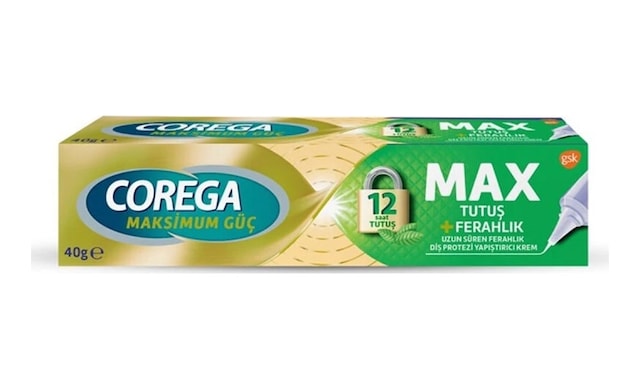 Corega Maksimum Tutuş + Ferahlık Diş Protez Yapıştırıcı Krem 40 G