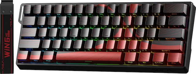 Aula Win60 He Max Manyetik Klavye Rapid Trigger Wing Chun Switch 8000hz Rgb Tkl Hot Swap Oyuncu Klavyesi Kırmızı