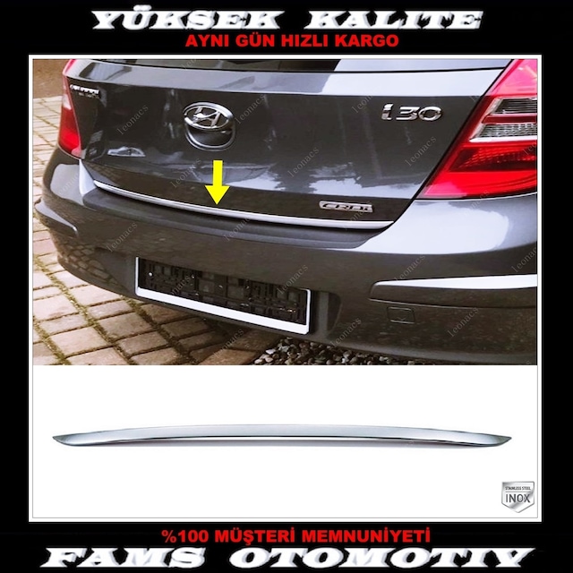 Hyundai İ30 Hb Krom Bagaj Alt Çıtası 2007-2012 Arası P. Çelik