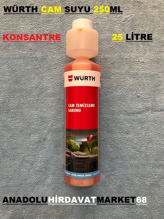 Würth Cam Suyu Sabunlu Oto Cam Suyu Konsantre 250Ml 25Lt