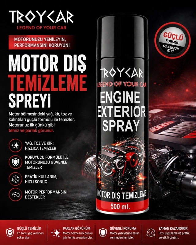 Troycar Motor Temizleme Sprey 500 Ml