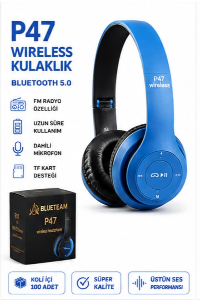 P47 Kafa Üstü Bluetooth Kulaklık