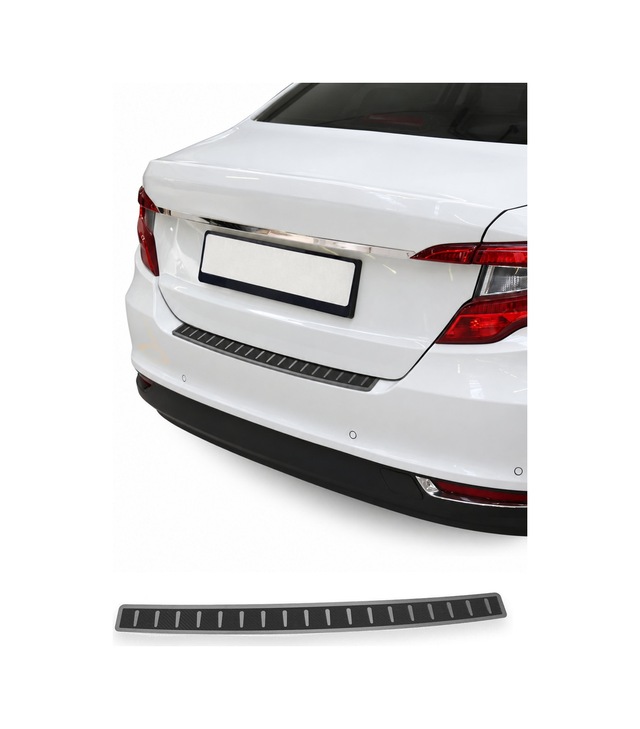 Fiat Egea Sedan 2015-2026 Uyumlu Arka Tampon Eşiği Krom-karbon Folyolu