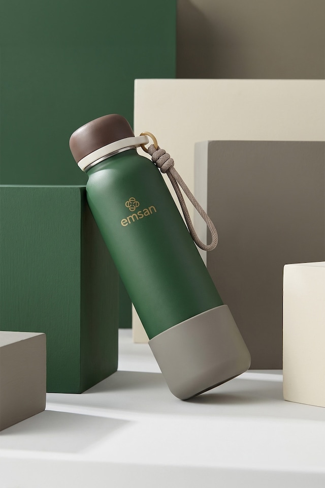 Emsan Thermos Bottle Çelik Sızdırmaz Termos 750 Ml Yeşil