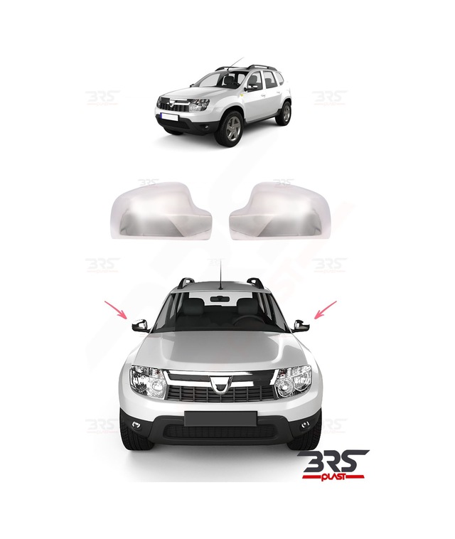 Dacia Duster Uyumlu 2010-2012 Krom Ayna Kapağı 2 Parça Paslanmaz Çelik