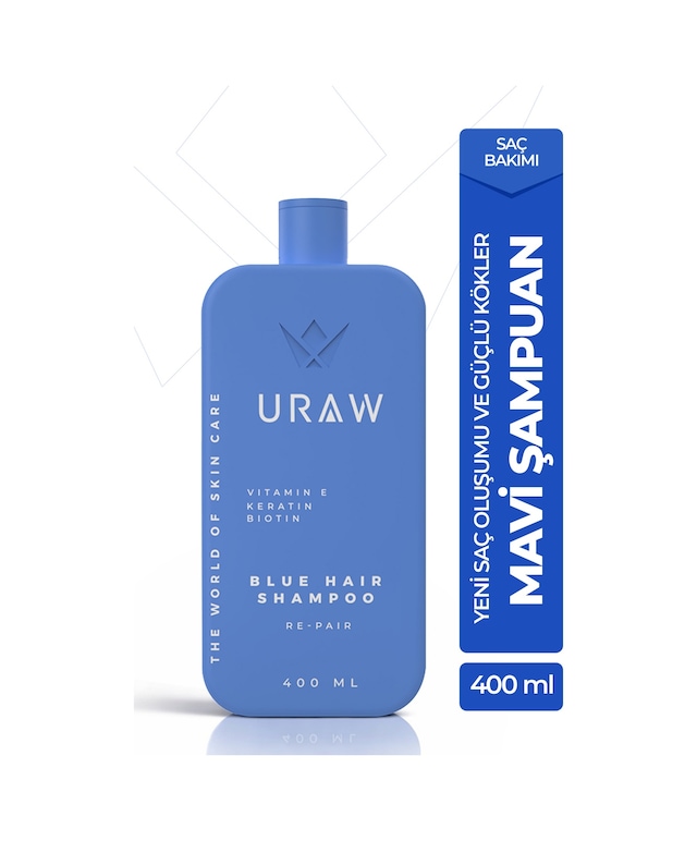 Uraw Biotin Ve Keratin İçeren Dökülme Karşıtı Mavi Şampuan 400 ML