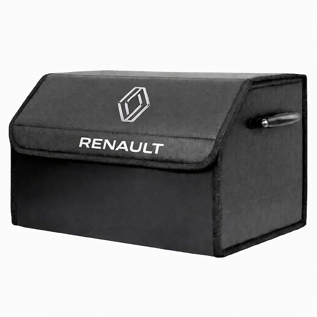 Renault Marka Logolu Oto Bagaj Organizer Çanta Oto Bagaj Çantası 2 Bölmeli Suni Deri 48 Cm X 31 Cm X 29 Cm