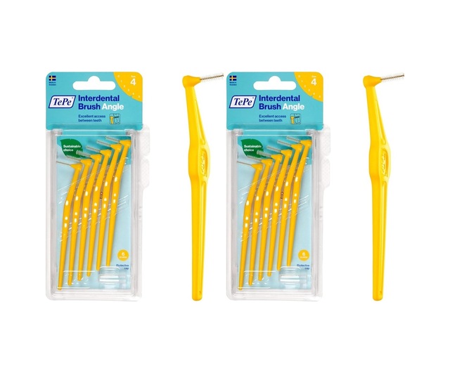 Tepe Angle Saplı Arayüz Fırçası, Sarı, 0.7mm 2 Paketi