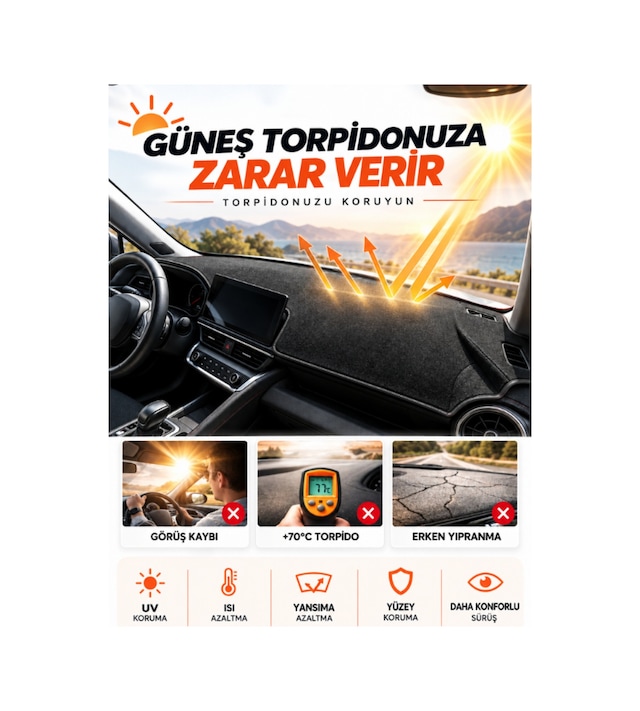 Seat Cordoba 1998-2001 Uyumlu Torpido Koruma Örtüsü Oto Kılıfı - Siyah