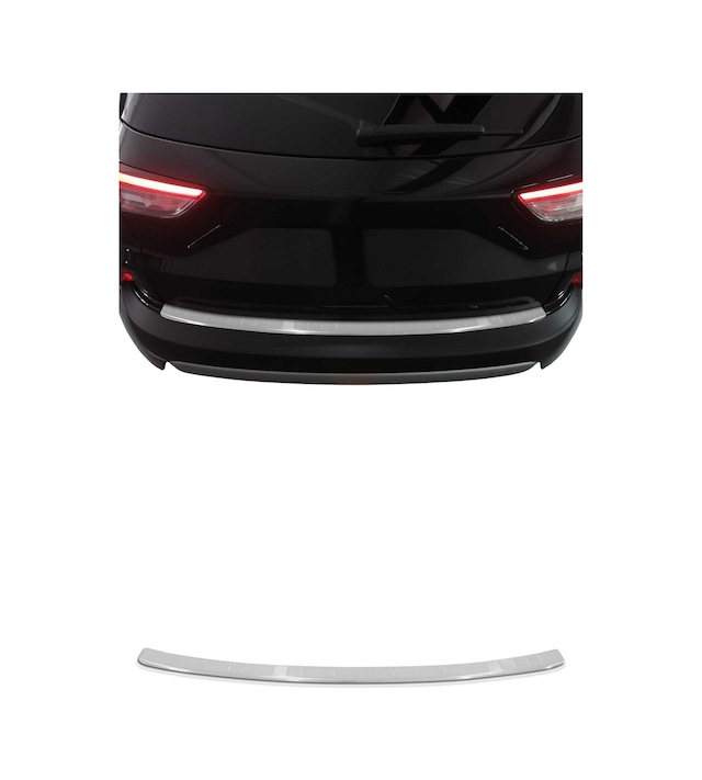 Ford Kuga Iıı 2019-2024 Uyumlu Krom Arka Tampon Eşiği Paslanmaz Çelik Taşlı Mat