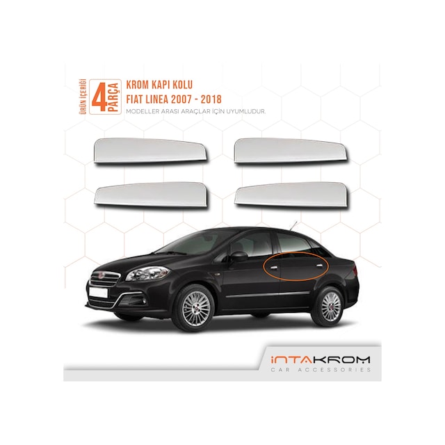 intakrom Fiat Linea Krom Kapı Kolu İç 4 Kapı 2007 ve Üzeri