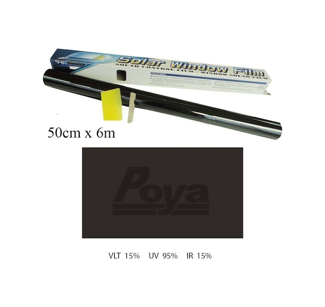 Koyu Siyah Cam Filmi 50Cm X 6M - Dark Black %15 Aparatlı