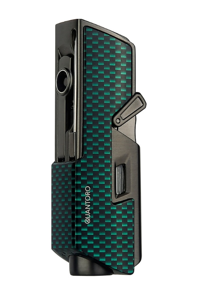 Quantoro Tek Torch Pürmüz Delicili/iğneli Yeşil Karbon Metal Puro Çakmağı - Trz1110