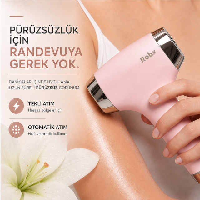 Robx A01 Buz Soğutmalı IPL Cilt Tanıma Sensörü Akne Ve Cilt Gençleştirme Bir arada Seri Atım